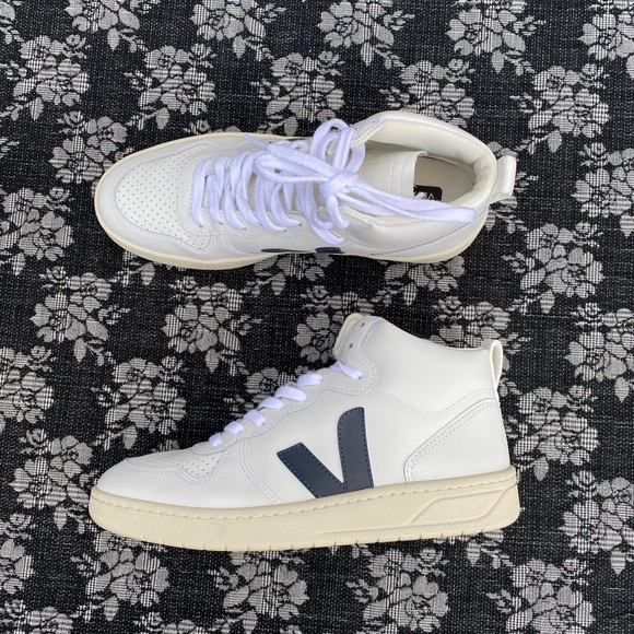 Veja V-15 Leather White Nautico High Top Women's size 9.5 - Picture 3 of 16